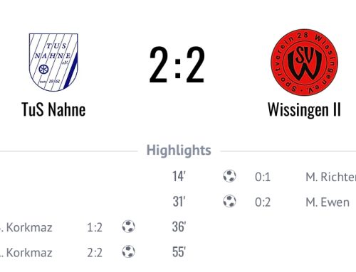 Wissingen mit Punktgewinn im Auswärtsspiel